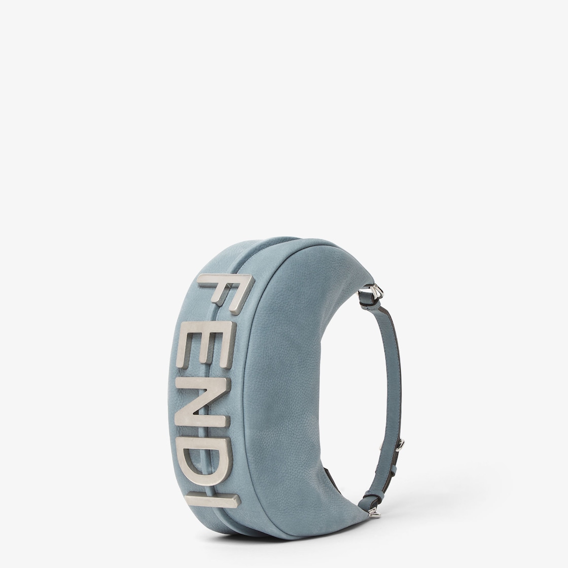 FENDI Fendigraphy Small Mercury blue nubuck Cuoio Romano leather bag - Image 6